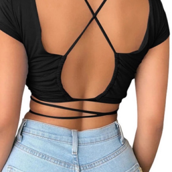 Never Worn Dolores Eden Black Crop Tee - Picture 3 of 5